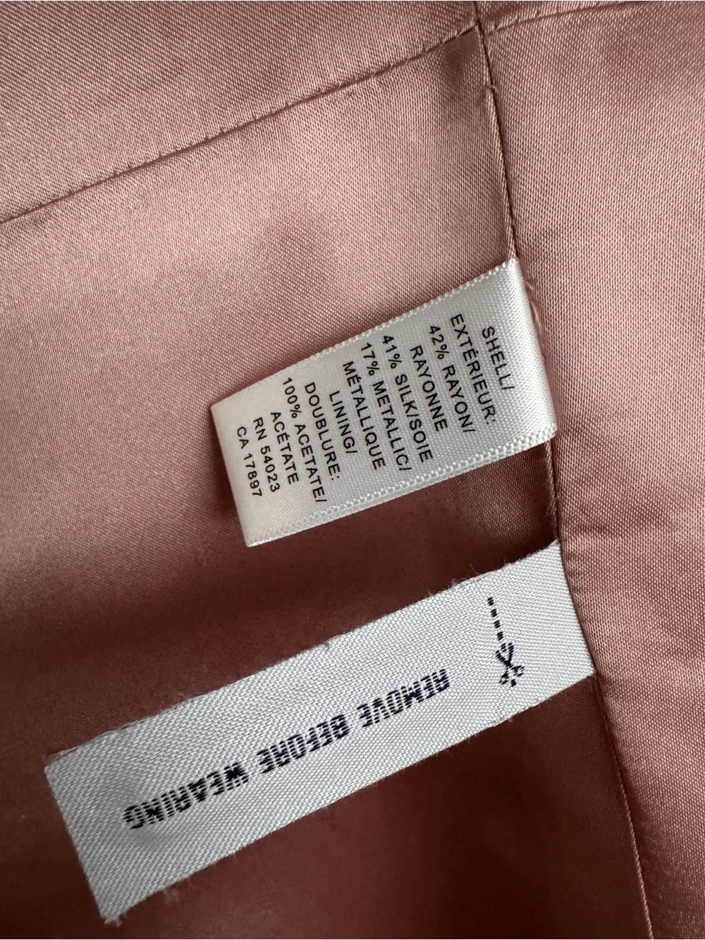 Banana Republic Rose-Patterned Pink Jacquard Blazer Coat Silk Sz S